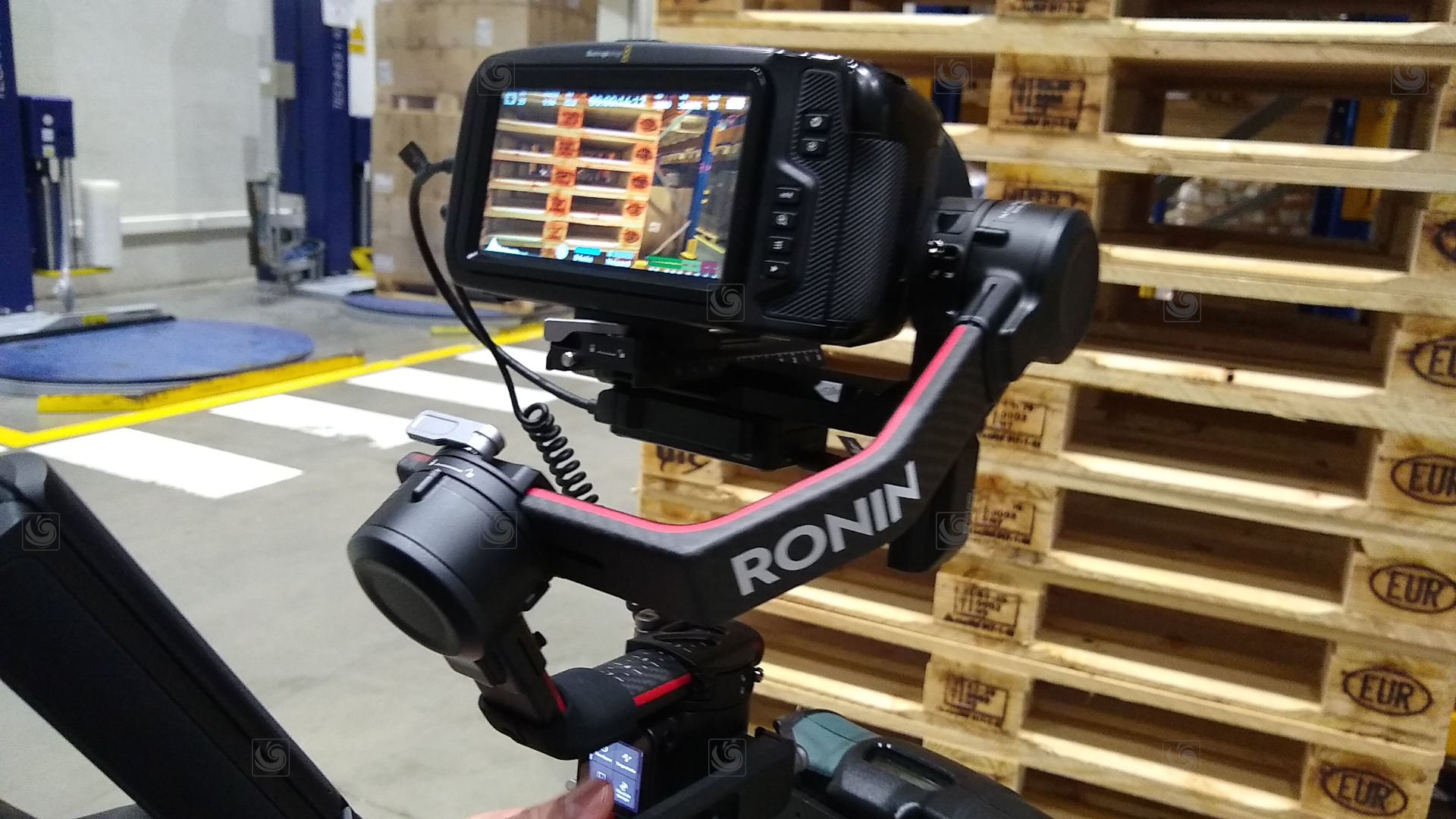 Blackmagic BMPCC4K digital cinematography camera mounted on DJI Ronin stabilizer