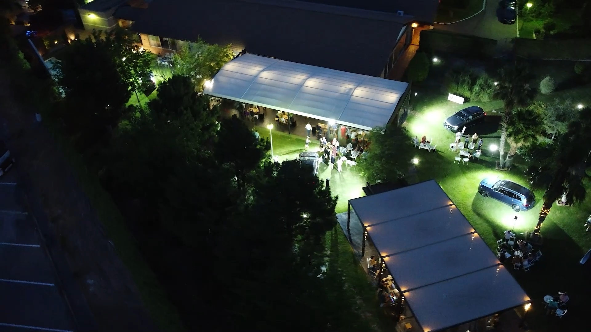 Night aera view of the Magical Garage event