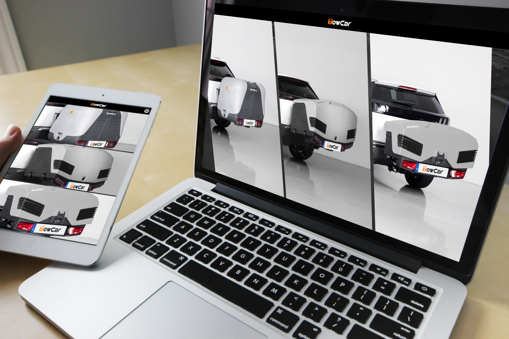 Webapp TowBox AR-VR mostrada en distintos dispositivos