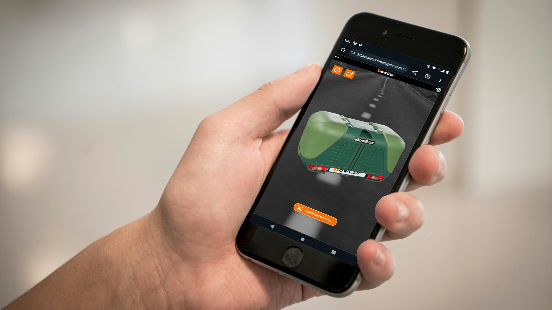 Webapp TowBox AR-VR en un dispositivo móvil
