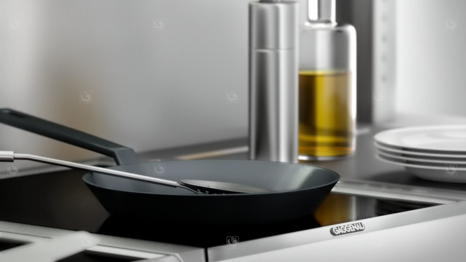 Photorealistic rendering of 3D models of Gaggenau kitchen items
