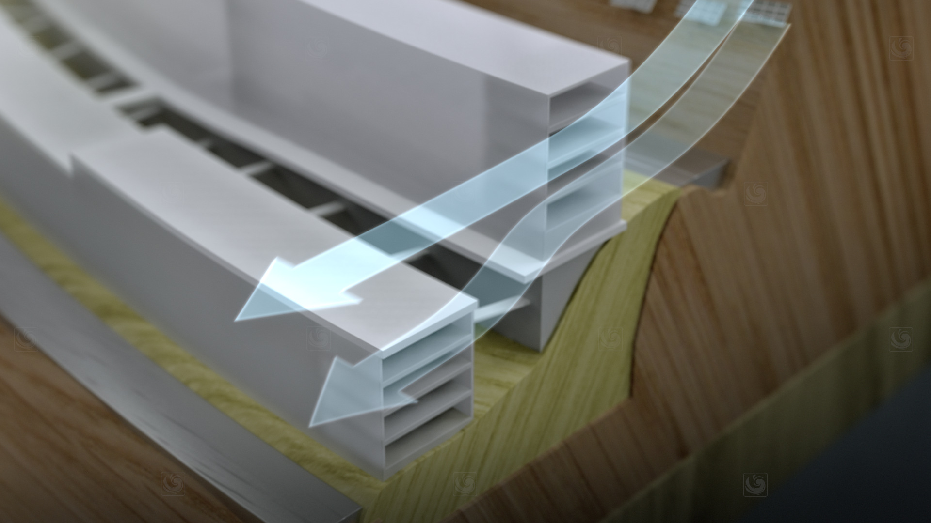 Detail of 3D animation elements in corporate video
