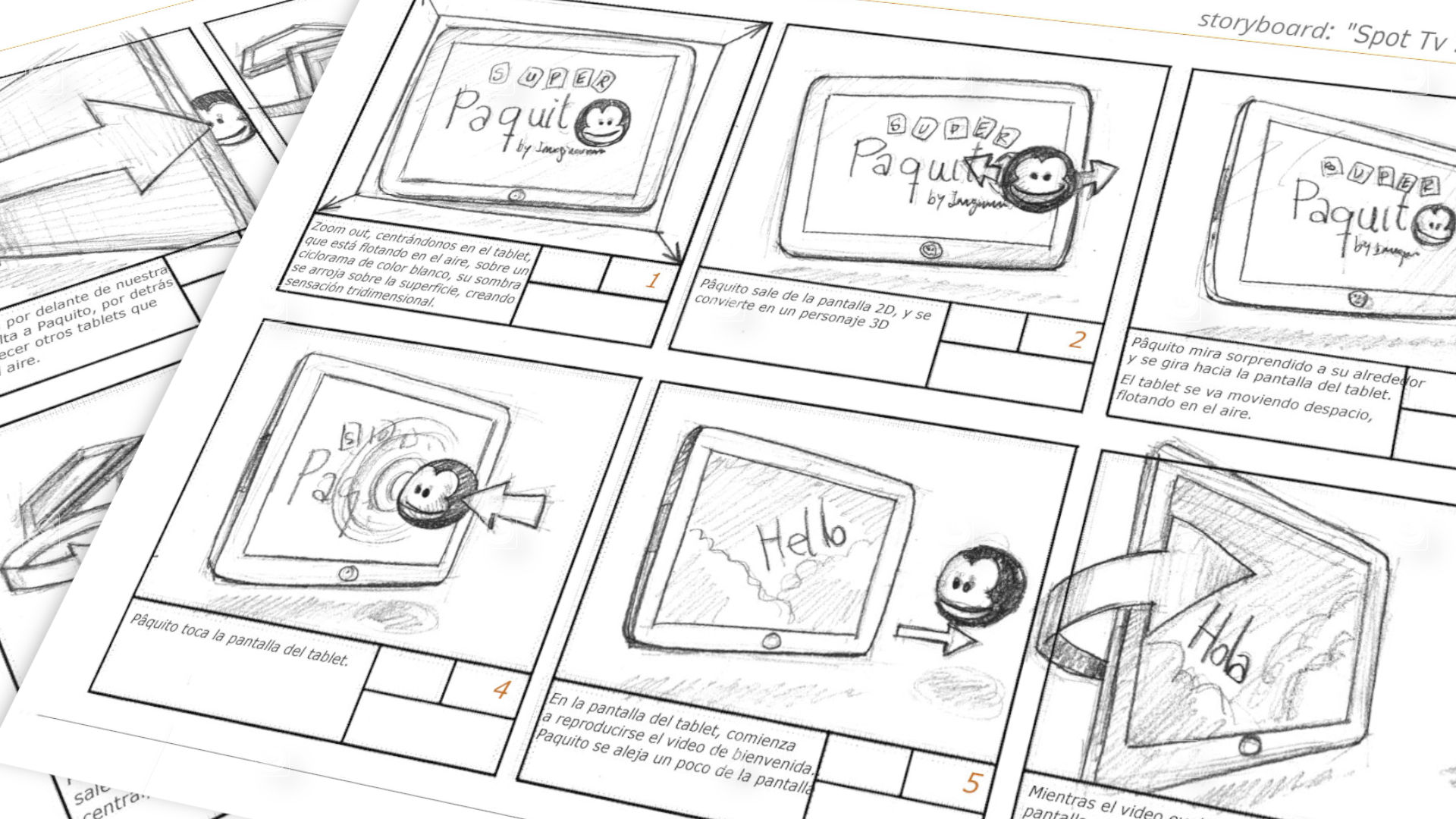 Detail of the storyboard made for this Imaginarium TV commercial