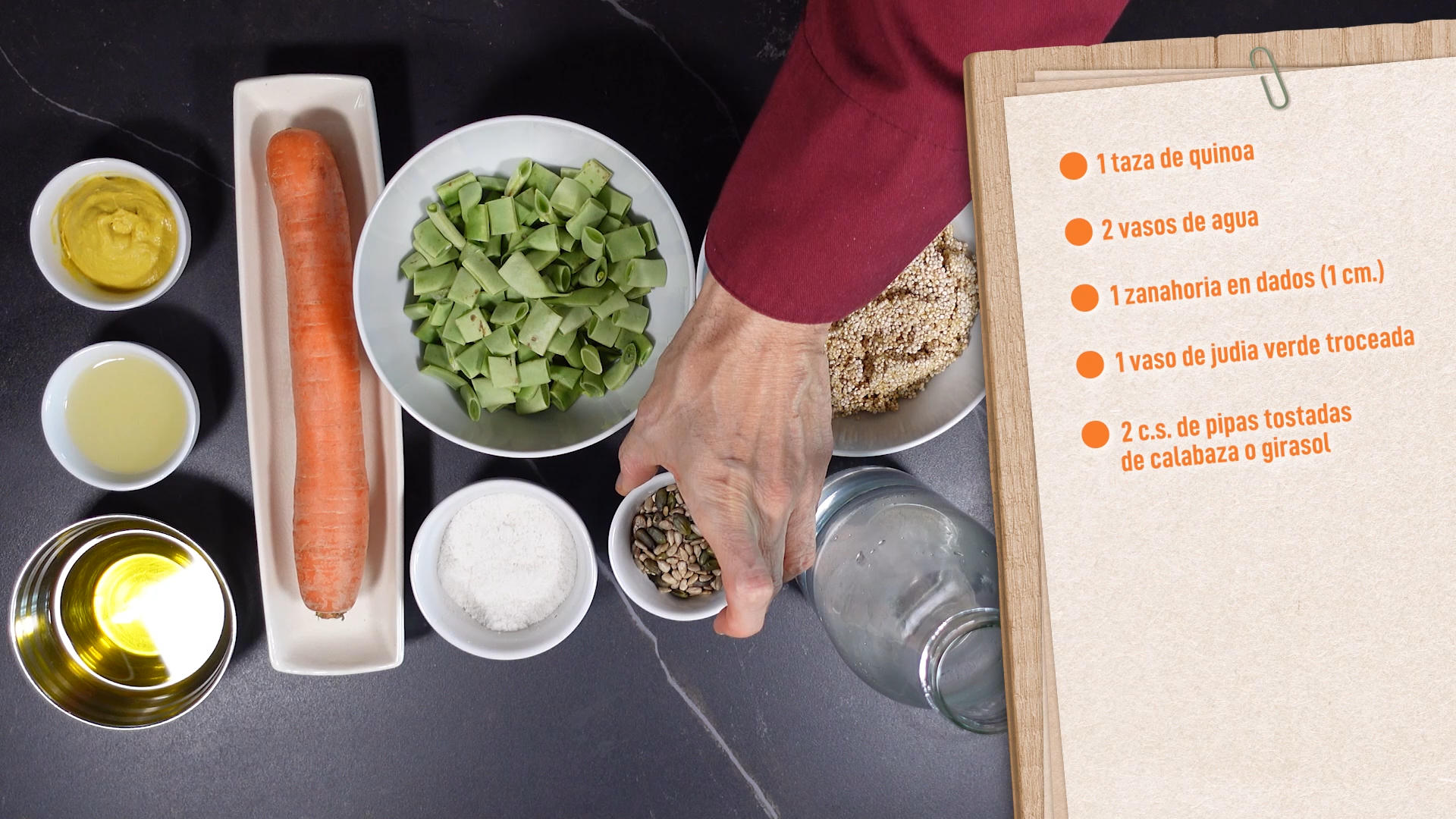 Recipe and selected ingredients 